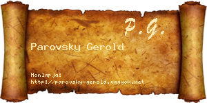 Parovsky Gerold névjegykártya
